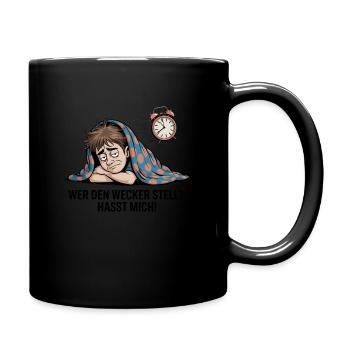 Celui qui met le réveil me déteste - Mug uni - noir - Droite