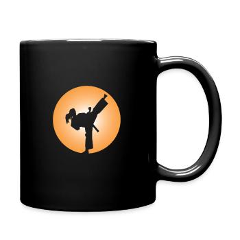 Taekwondo Sunset Damen Bunt - Tasse einfarbig - Schwarz - Rechts