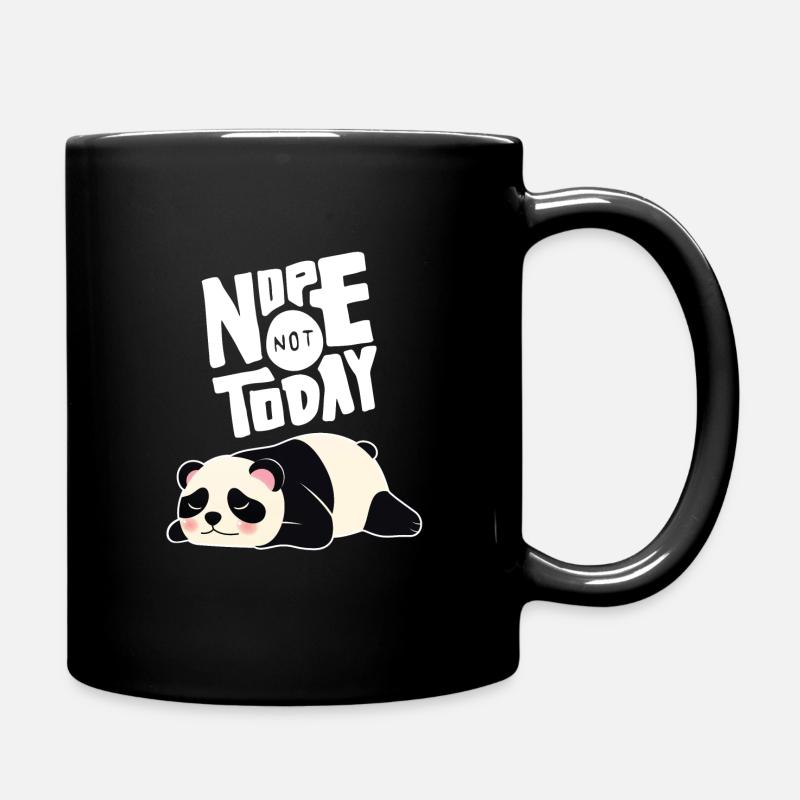 Nope Not Today - Lazy Panda - Tasse einfarbig - Schwarz