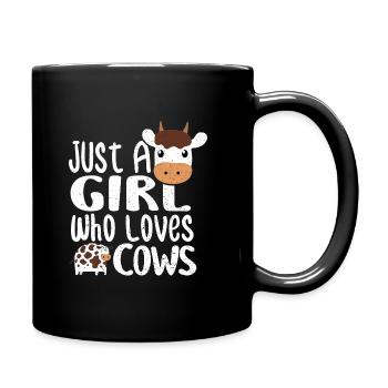 Just A Girl Who Loves Cows - Kuh - Tasse einfarbig - Schwarz - Rechts
