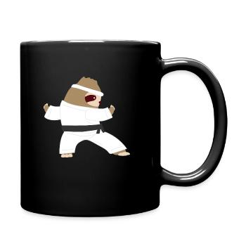 Faultier Karate Taekwondo Aikido Wingtsun Geschenk - Tasse einfarbig - Schwarz - Rechts