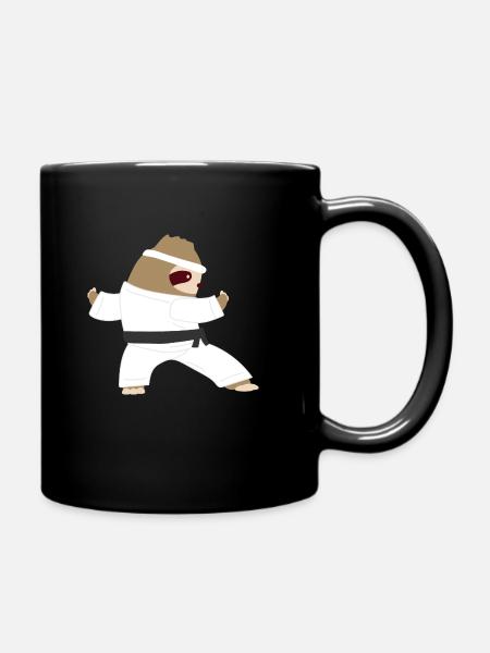 Faultier Karate Taekwondo Aikido Wingtsun Geschenk - Tasse einfarbig - Schwarz
