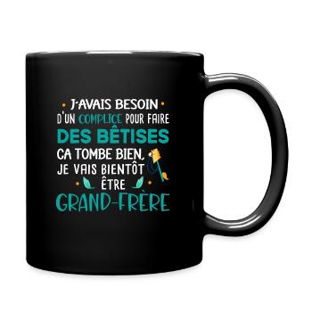 Futur grand-frère Cadeau naissance bébé frérot - Mug uni - noir - Droite