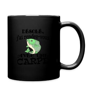 rendez vous avec une carpe - Mug uni - noir - Droite