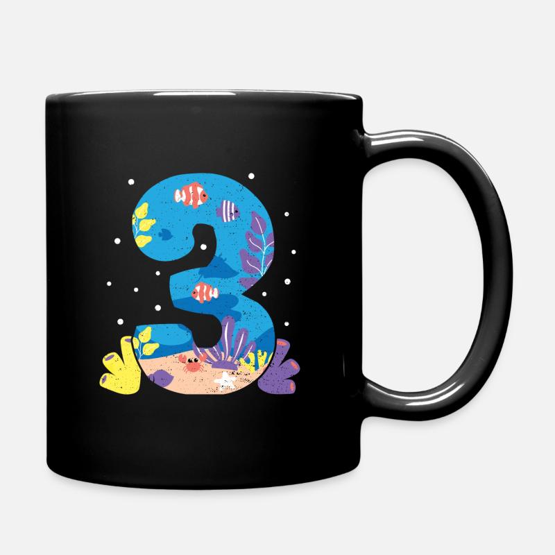 3 - 3. Geburtstag - Tasse einfarbig - Schwarz