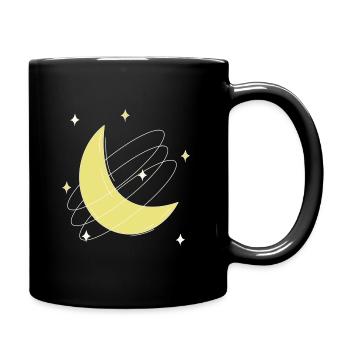 Lune étoilée - Mug uni - noir - Droite