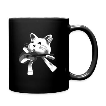 Chat guitare noir et blanc - Mug uni - noir - Droite