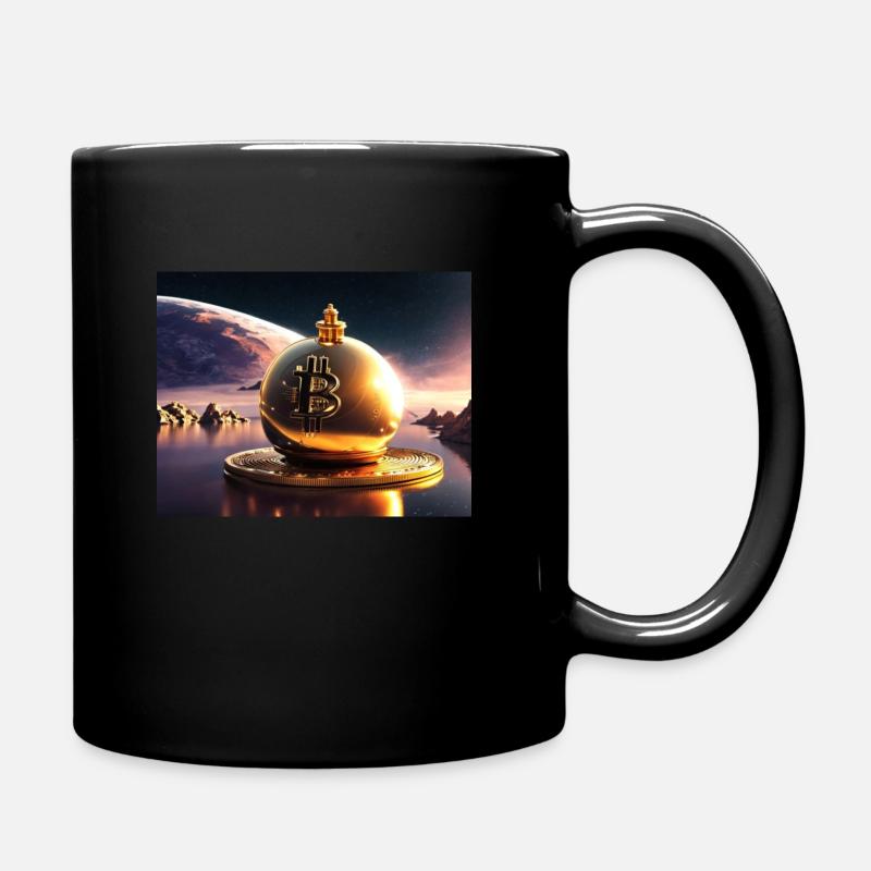 Bitcoin der König der Galaxie - Tasse einfarbig - Schwarz