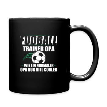 Fußball Trainer Opa Geschenkidee - Tasse einfarbig - Schwarz - Rechts