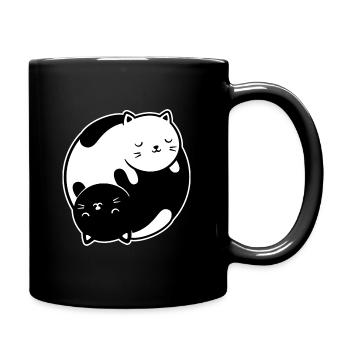 Chaton Yin et Yang - Mug uni - noir - Droite