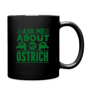 Autruche Oiseau Animal Zoo Vacances Soleil - Mug uni - noir - Droite