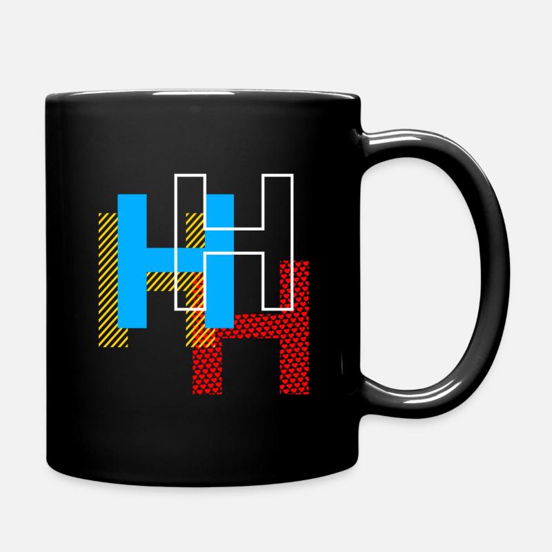 H Buchstabe - Tasse einfarbig - Schwarz