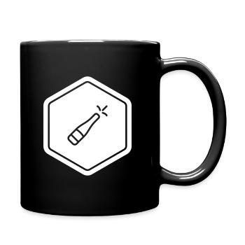 Dezentes Logo für den JGA – Braut Team - Tasse einfarbig - Schwarz - Rechts