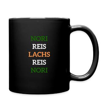 Japan Sushi Maki Essen Geschenkidee Geschenk - Tasse einfarbig - Schwarz - Rechts
