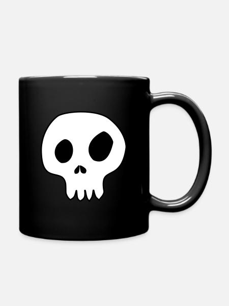skull skull skull comic customizable - Full Colour Mug - black