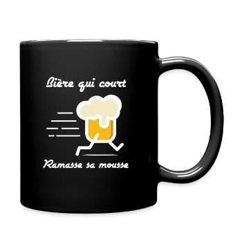 Bière qui court ramasse sa mousse t-shirt bière - Mug uni - noir - Droite