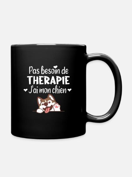 J'ai mon chien. Passion chiens cadeau humour chiot - Mug uni - noir
