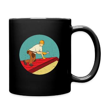 Dachdecker der einzig wahre Handwerker - Tasse einfarbig - Schwarz - Rechts