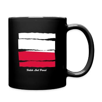 Pole und Stolz Polen - Tasse einfarbig - Schwarz - Rechts