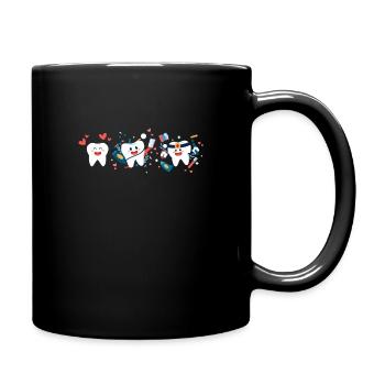 Zähne - Tasse einfarbig - Schwarz - Rechts