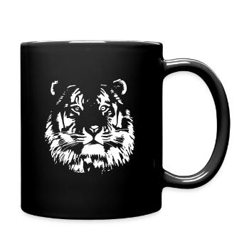 Tiger Raubkatze weiß - Tasse einfarbig - Schwarz - Rechts