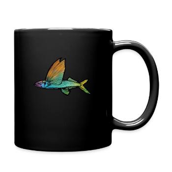 Fliegender Fisch - Tasse einfarbig - Schwarz - Rechts