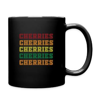 Kirschen - Tasse einfarbig - Schwarz - Rechts