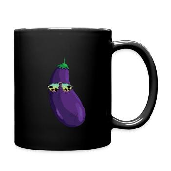 Aubergine fraîche - Mug uni - noir - Droite