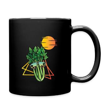 Celery Retro - Full Colour Mug - black - Right