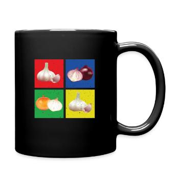 Oignon et ail - Mug uni - noir - Droite
