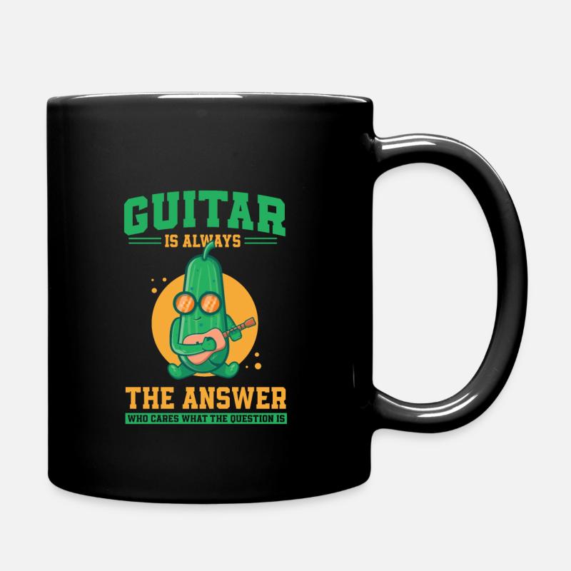 Zucchini guitarist - Full Colour Mug - black