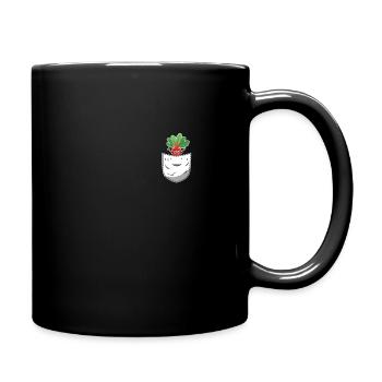 Radieschen Hemdtasche - Tasse einfarbig - Schwarz - Rechts