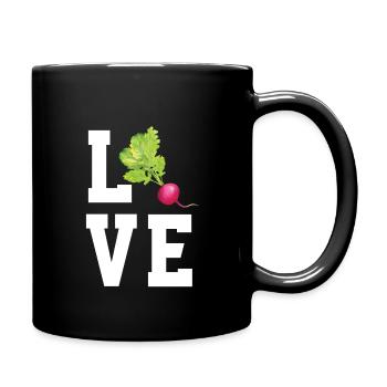 Ich LIebe Radieschen - Tasse einfarbig - Schwarz - Rechts