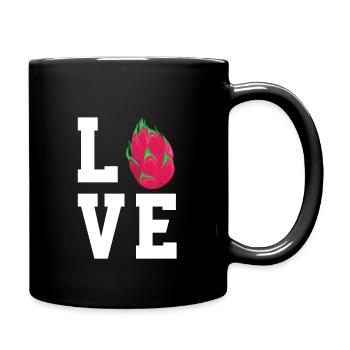 Drachenfrucht Pitaya - Tasse einfarbig - Schwarz - Rechts