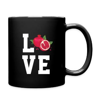Ich Liebe Granatapfel - Tasse einfarbig - Schwarz - Rechts