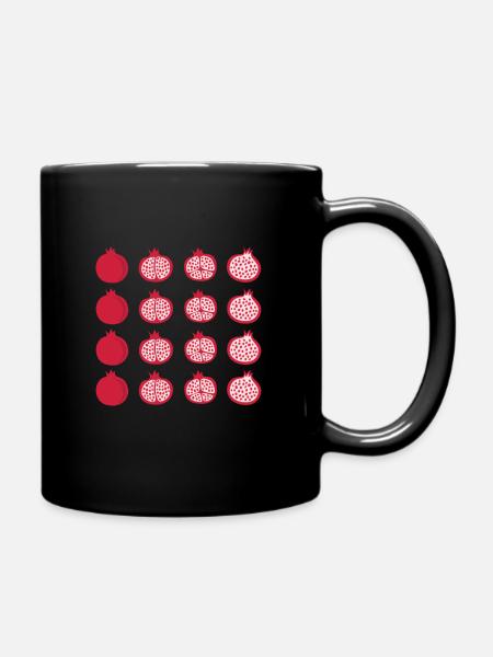 Granatapfel Shirt - Tasse einfarbig - Schwarz
