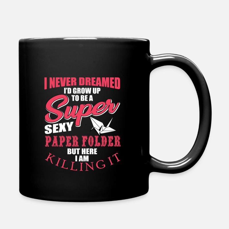 Paper Folding - Full Colour Mug - black