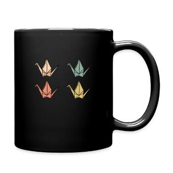 Grues Origami - Mug uni - noir - Droite