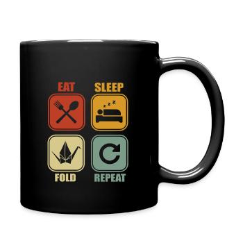 Origami Paper Folds - Full Colour Mug - black - Right