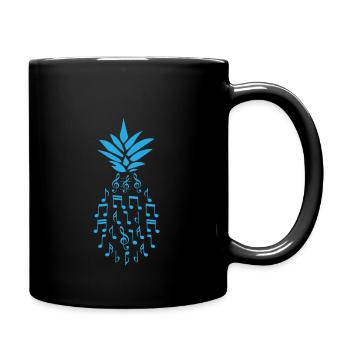Ananas Musiknoten - Tasse einfarbig - Schwarz - Rechts