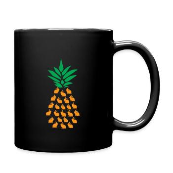 Ananas Häschen - Tasse einfarbig - Schwarz - Rechts