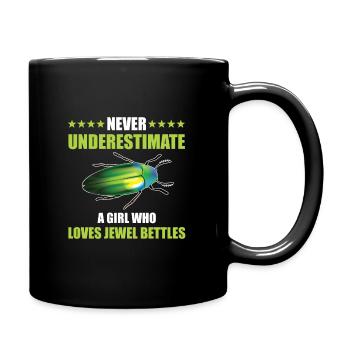 Magnificent beetle lover girl - Full Colour Mug - black - Right