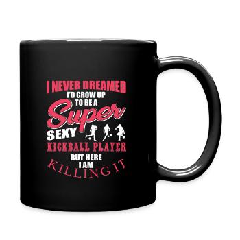 Cadeau kickball player - Mug uni - noir - Droite