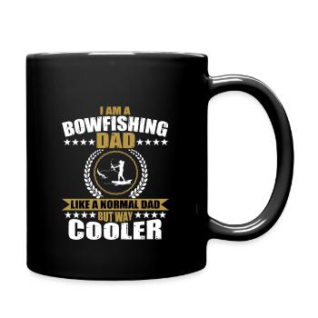 Bogenfischender Papa - Tasse einfarbig - Schwarz - Rechts