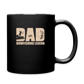 Bogenfischer Papa - Tasse einfarbig - Schwarz - Rechts