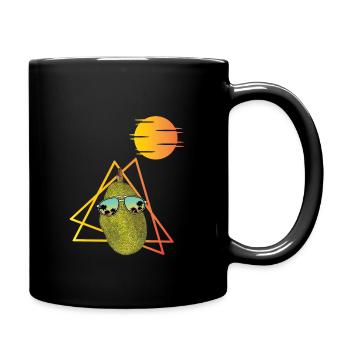 Retro 80s jackfruit - Full Colour Mug - black - Right