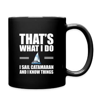 Catamaran Boat - Full Colour Mug - black - Right