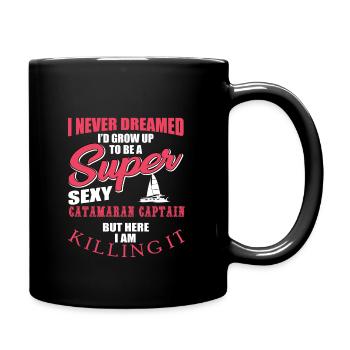 Katamaran Kapitän - Tasse einfarbig - Schwarz - Rechts