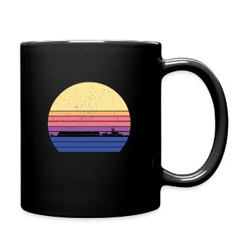 Lastkahn - Tasse einfarbig - Schwarz - Rechts