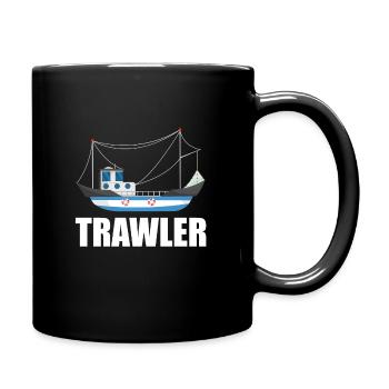 Fischkutter - Tasse einfarbig - Schwarz - Rechts